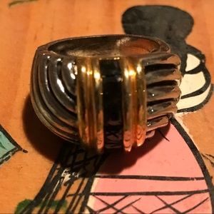 3 for $10:  Vintage 80's silver/gold/black ring